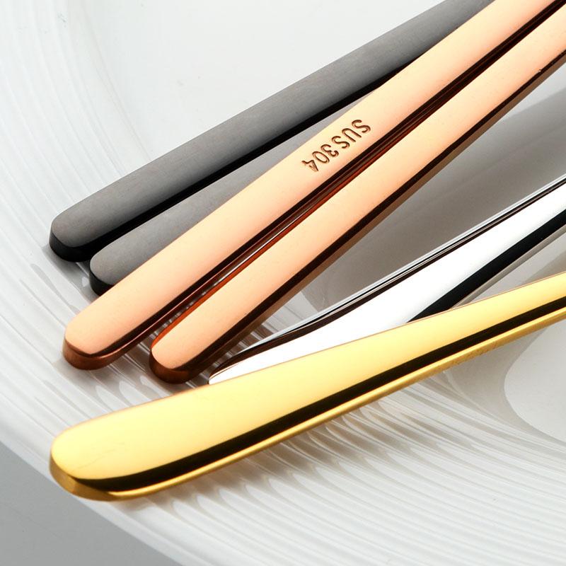 18/8 Korean Stainless Steel Food Chopsticks Spoon Set Long Handle Flat Non-Slip Chopsticks Dessert Spoon Dinnerware Set With Box