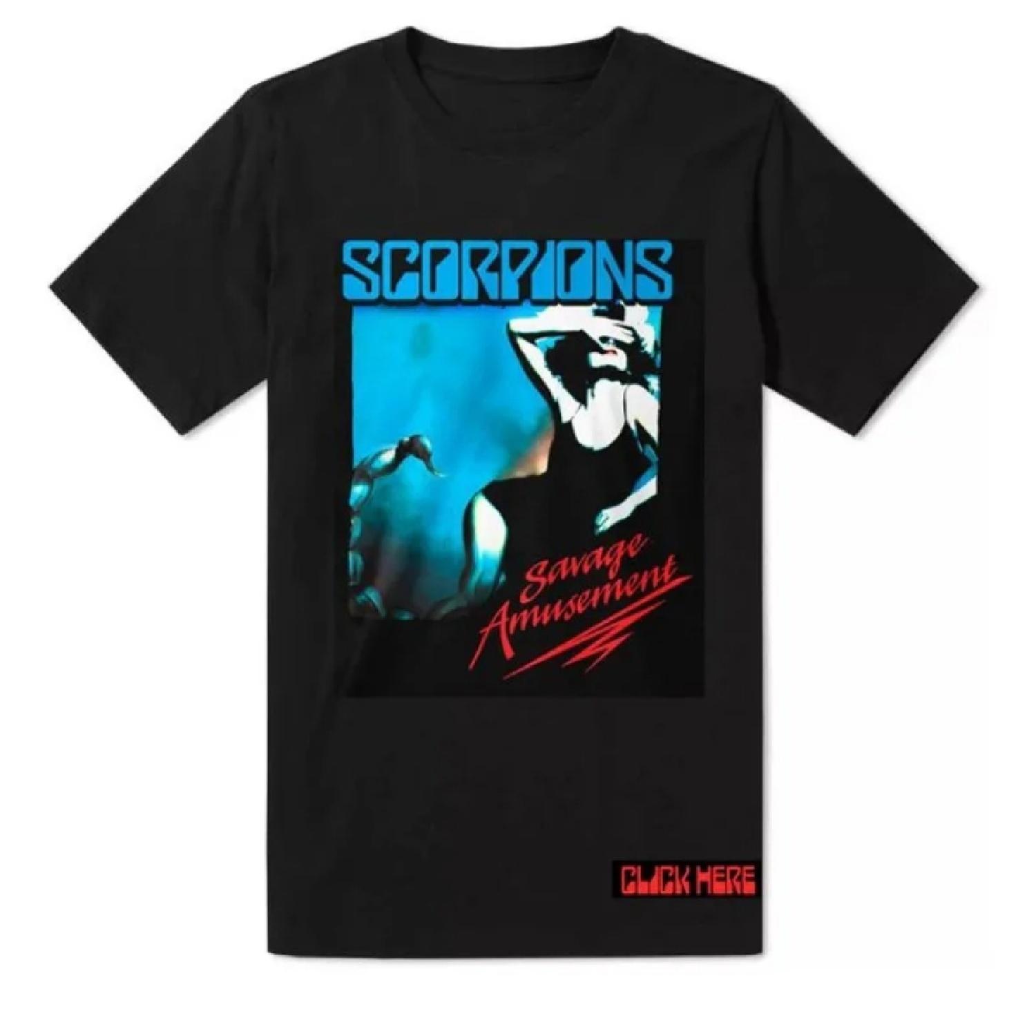

Scorpions Rock Punk Print T-shirt Men s Summer Loose and Comfortable Men s and Women s Short-sleeved Fashion Trend T-shirt M чорний
