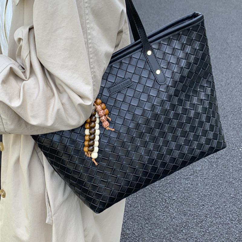 Popular Woven Bag Korean-style Simple Single-shoulder Bag Large-capacity Commuter Tote Bag