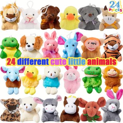 Set de 24 buc Jucării Animale Mini de Pluș Drăguțe Breloc cu Animale Decorațiune pentru Copii și Adulți Premii de Carnaval Mici Animale de Pluș Cadou pentru Petrecere