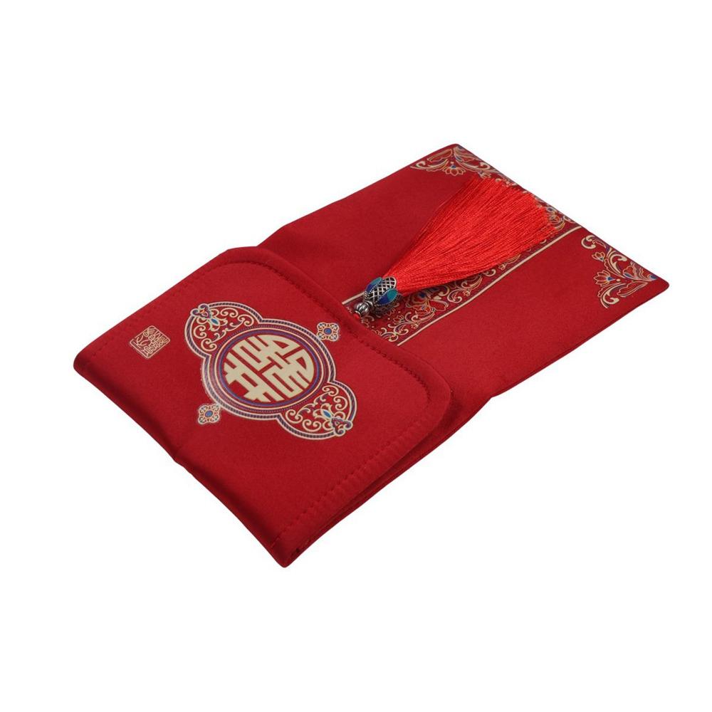 Best Wishes Brocade Red Envelope Brocade Cloth Tassel New Year Money Bag  Chinese Wedding
