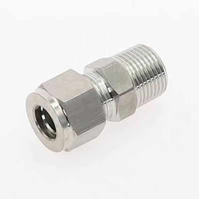 1Pcs 1/8" 1/4" 3/8" 1/2" Male Thread To 3-16mm OD Quick Fitting Stainless Steel Double Ferrule Tube Connector 304 SS