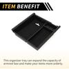 REPAIROCK Center Console Organizer Tray Armrest Storage Box Insert Tray Plastic Black for Toyota Tacoma 2016-2021