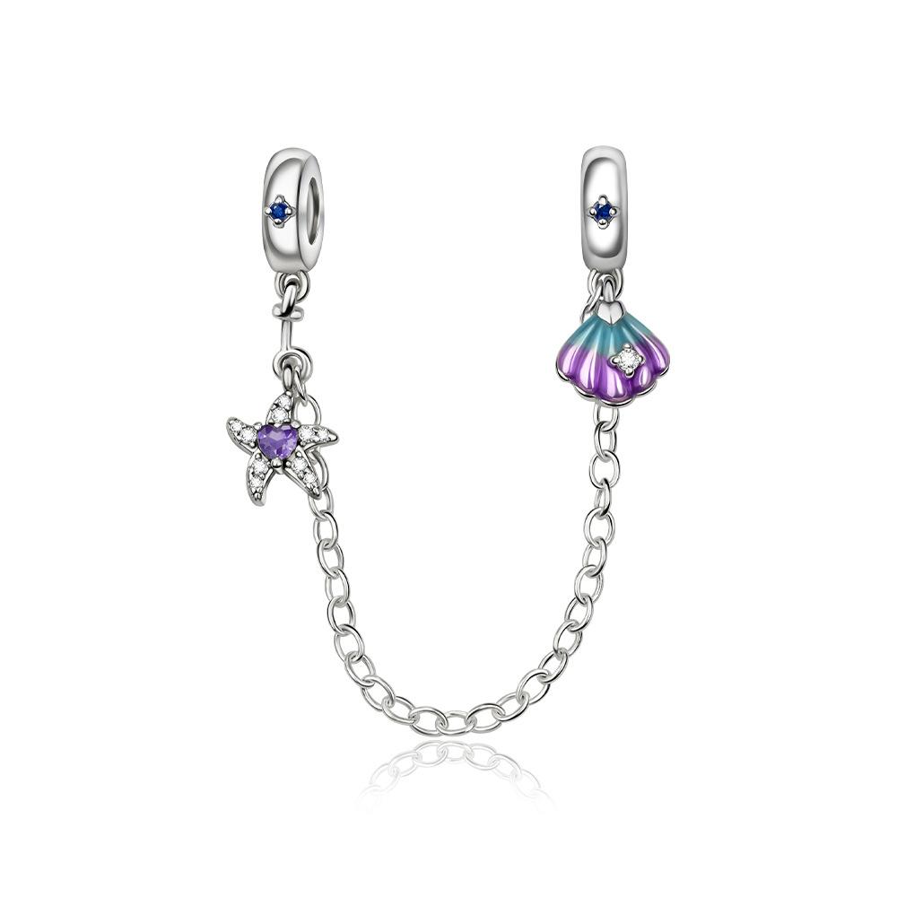 S925 Silver Black Safety Chain DIY Bracelet Accessories Fashion Jewelry Making Supplies for Girls