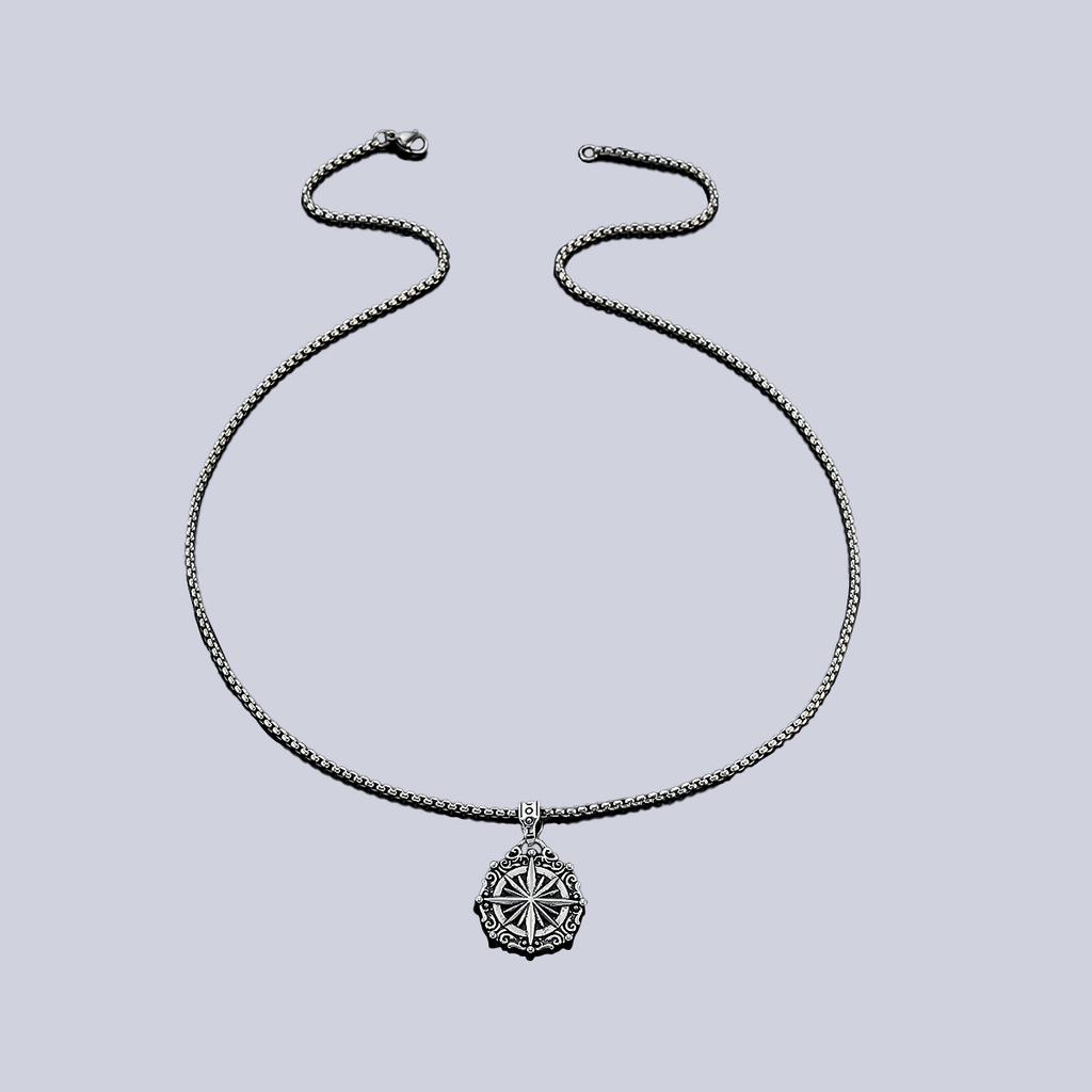 Rund Kompasshalsband i Vikingastil för Män