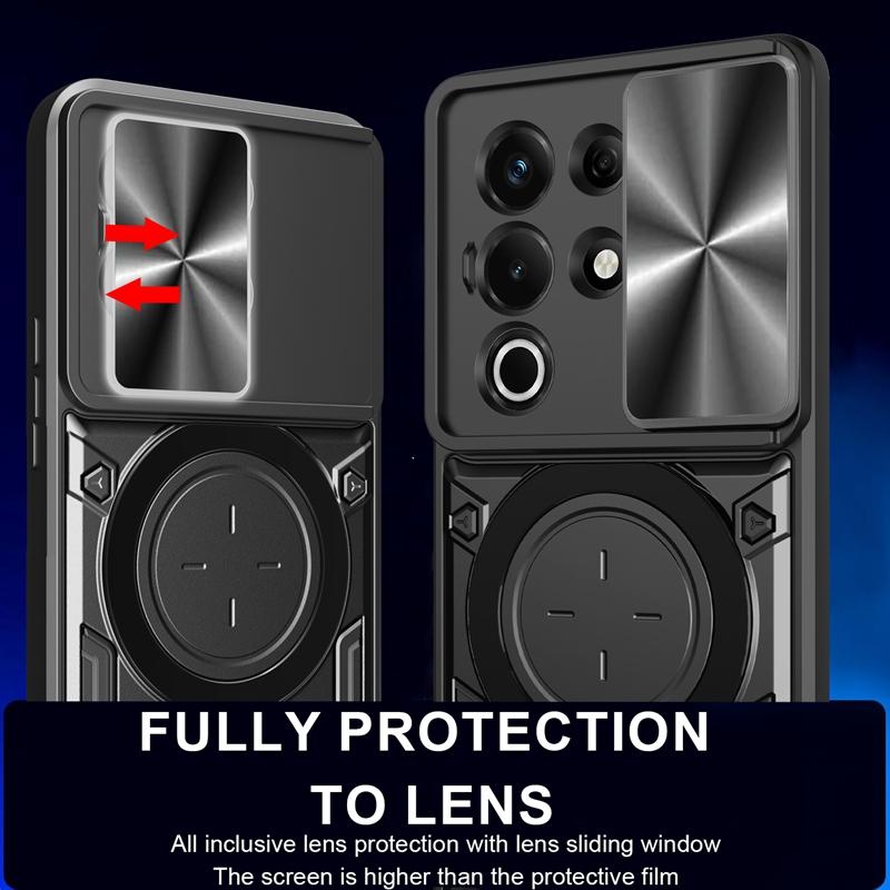 with Ring Stand Holder Full Camera Protector Mobile Phone Case with Magnetic Cover for Itel S25 Ultra 4G S24 S23 A70 A60 A50 4G
