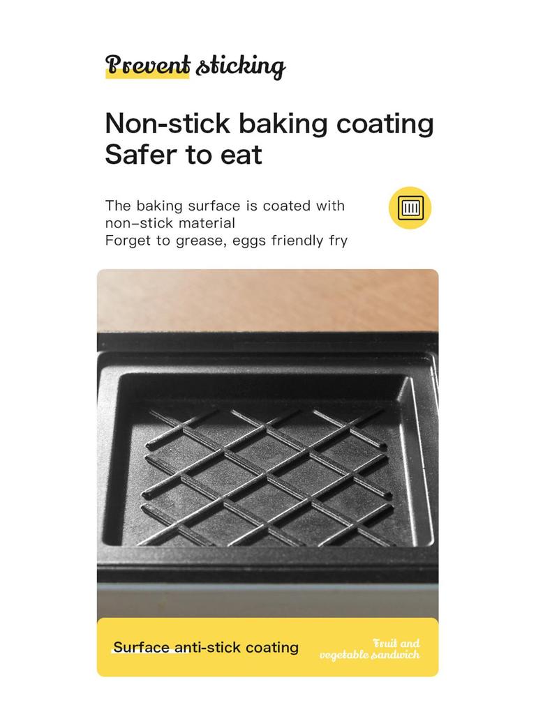 Electric Sandwich & Waffle Maker Toaster Press for Breakfast