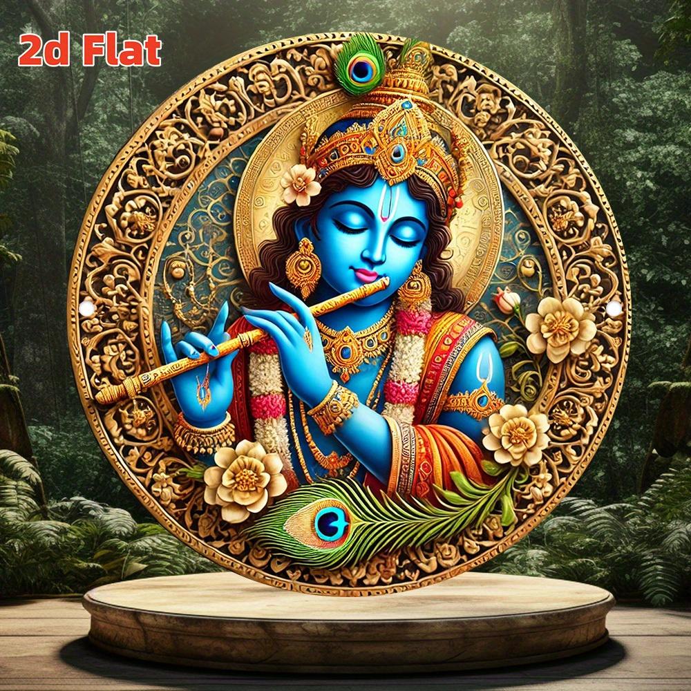 D Flat Wall Decoration Hindu God Decoration with Floral Pattern Waterproof Antifading Suitable for Homes Temples Cafes