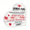 Heart-Shaped Father's Day Decoration - German Birthday/ Anniversary Sign with Bonus-PAPA Message, Acrylic Table Decor for Dad, Living Room