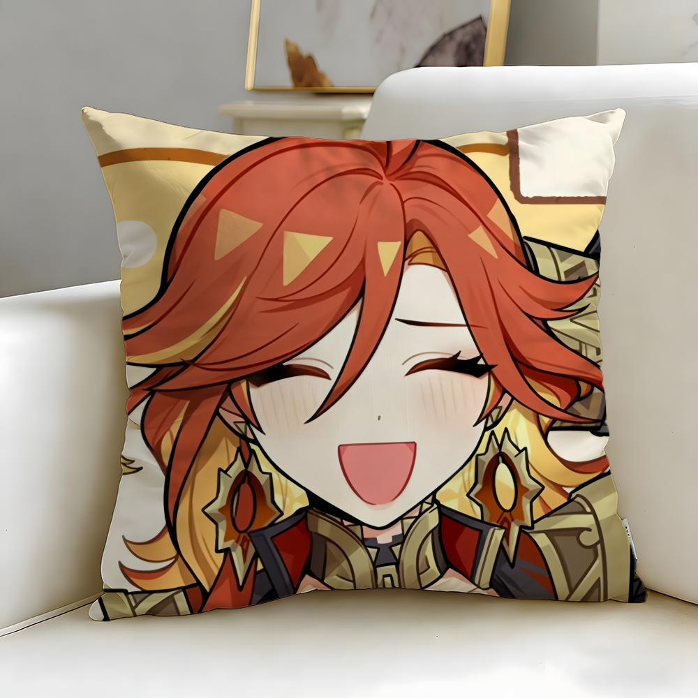 popular game character Mavuika Cushion Cover Soft & Easy-Wash Pillow Case – Versatile for Couch, Bed, Travel and Office