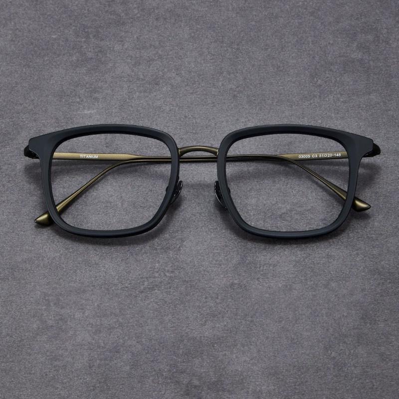 

2026 Retro Ultralight Titanium Glasses Frame Men Square Luxury Vintage Frame Designer Retro Fashion Optical Prescription Eyewear