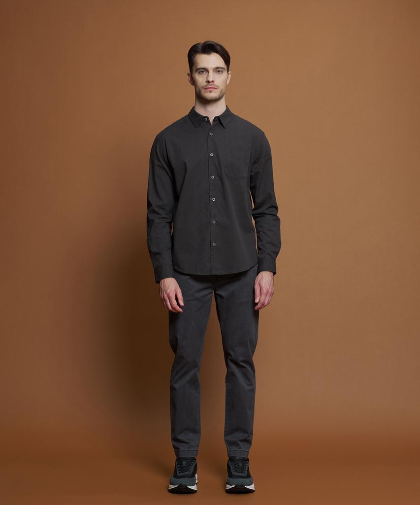PANICALE Charcoal Regular Slim Fit Cotton Pants (Type B)