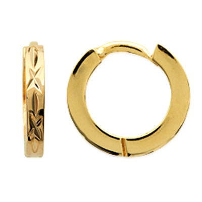 [M7337] - Gold Plated Hoop Earrings 'Choréographie' - 12 Mm 2 Mm