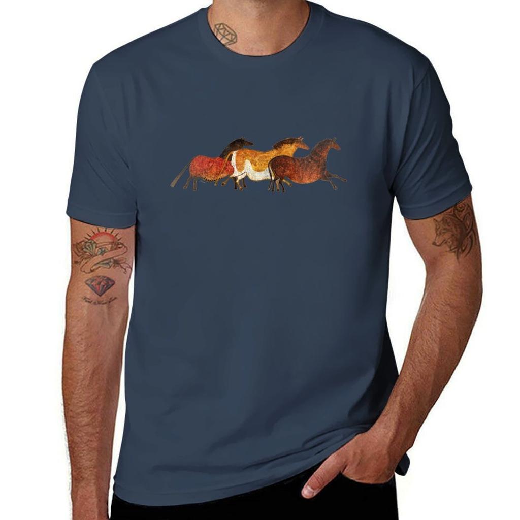 Cave Horses in Beige TShirt Quick Dry Training Short Sleeve Tee