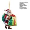 Acryl Weihnachtsmann Weihnachtsanhänger 2D Flacher Weihnachtsmann fährt Fahrrad Hängeanhänger Lustiger Weihnachtsmann mit Geschenkbox Dekoration für Zuhause