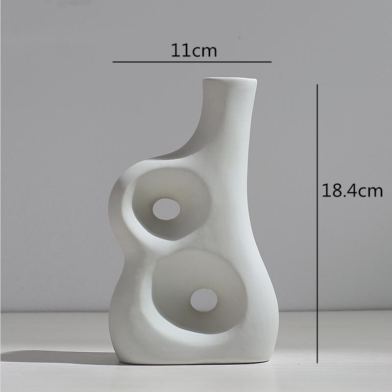 Keramikvase Abstraktes Blumenarrangement Hydroponische Bastelarbeiten Ornamente Moderne Heimdekorationszubehör Weiße Vasen Dekoration