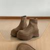Vintage Platform Thick Sole Woman Ankle Boots Comfort Round Toe Dress Shoes Autumn Winter Slim Height Increase Short Botas