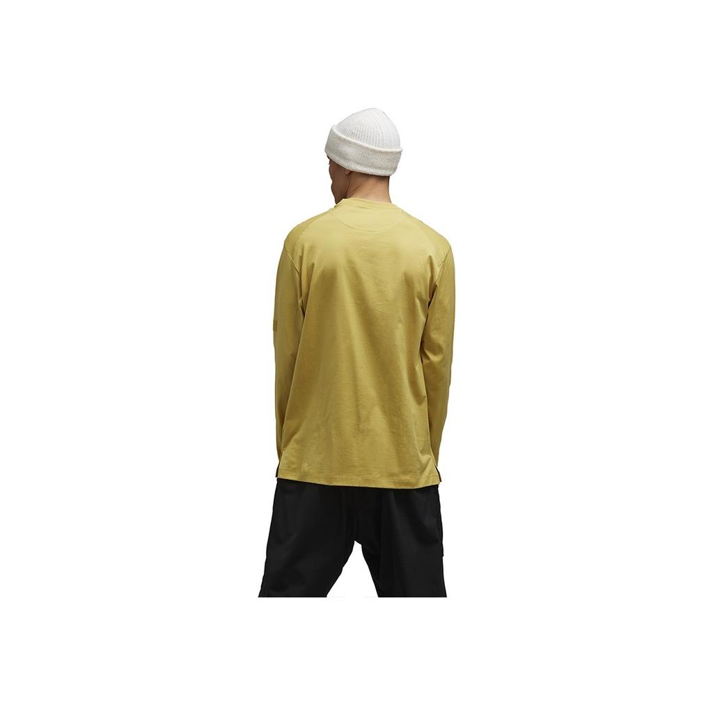 Y-3 Gfx Long Sleeve Tee Casual Loose Fit Round Neck Cotton Men Tops Yellow IP7709