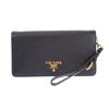 PRADA  1DH029 Wallet Chain black Safiano Women