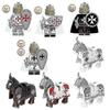 Medieval Figures Ancient Roman Minifigures Knight Soldier Action Figures Crusader Horses Building Blocks Toys