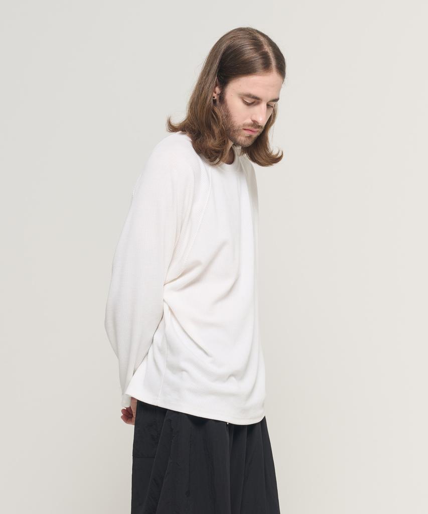 CARGOBROS Soft Raglan Layered Long Sleeve Knit (White)