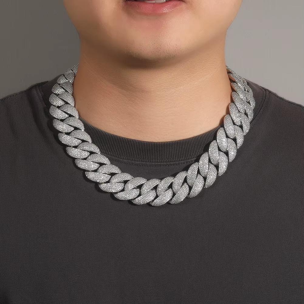 15mm Heavy Bubble Cuban Necklace Micro Paved Out Cubic Zirconia Fashion HipHop Jewelry For Party Gift