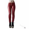 2024 Women's Strappy PU Leather Mid-Waist Casual Pencil Pants, Solid Color Trendy Long Design