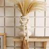 1pc Farmhouse Beads Wooden Beads Garland with Tassels – Rustic Boho Wedding Decor Holiday Wreath for Door/Halloween/Thanksgiving/Christmas