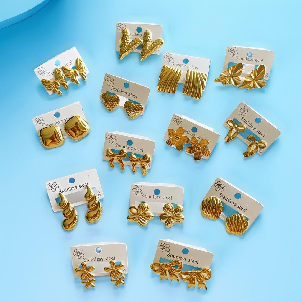 Dainty Thick Stud Earrings for Women Jewelry Irregular Geometric Flower Dangle Stud Earrings For Women Style Random Shipping