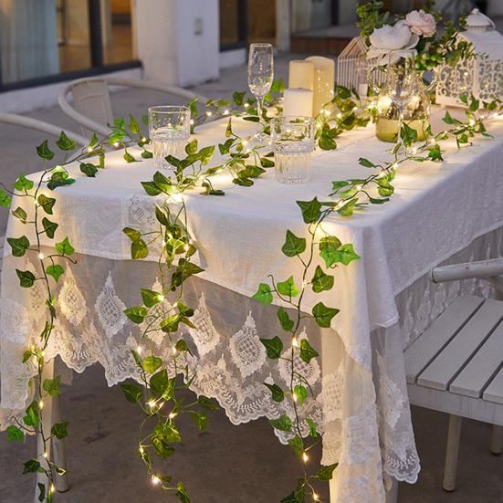 LED Ivy Leaf String Lights with Realistic Vines Decorative Fairy Lights Battery Powered Mood Lighting for Home Wedding Bedroom Holiday Patio Decor
