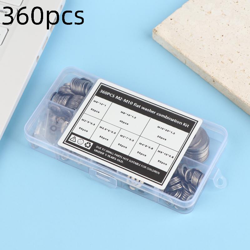 80/105/180/360/580 Pcs Stainless Steel Flat Washers Set Perfect For Home Decor Factory Repair Kitchens