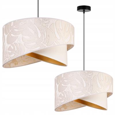 DECKENHÄNGELAMPE, SCHRÄGER LAMPENSCHIRM, BLÄTTER, 45 cm
