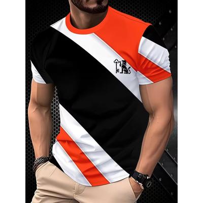 3D Digital Printing T-Shirt Teen Men's Short Sleeve Top Versatile Breathable