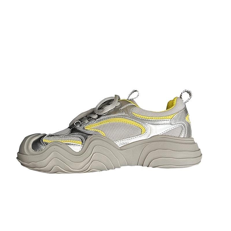 Thick-soled ugly cute big-headed shoes children's summer new breathable mesh mountaineering leisure sports silver dad shoes