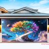 2D plane 1 piece of cloud-tree-bird-nest life-tree theme decoration promotional banner background fabric