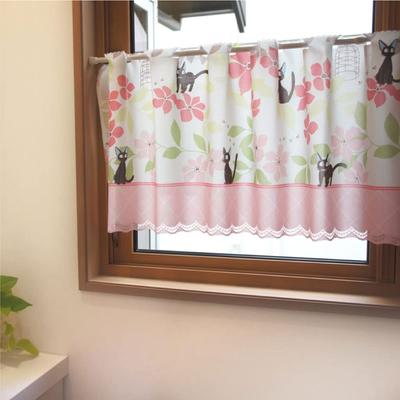 Noren Kobo Delivery Service Jiji Cafe Curtain for Small Width 120cm X Length 11112 Kiki's Windows, Stylish, Enfleur, 47cm,