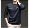 Men's Fleece-Lined Round Neck Long Sleeve Warm Wool T-Shirt