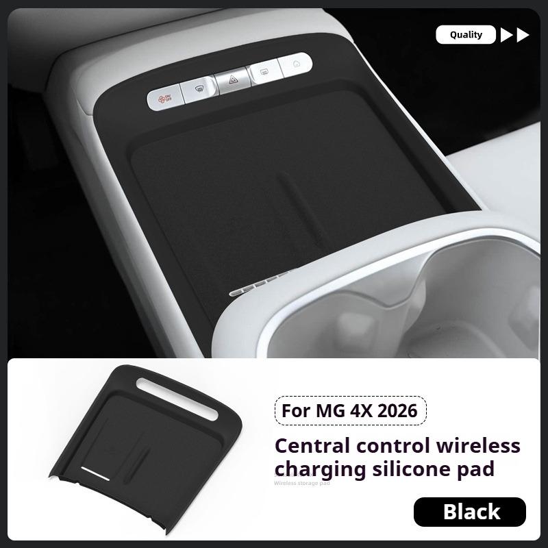 For 2026 MG 4X Central Wireless Charging Silicone Mat Anti-slip Dustproof Phone Pad Car Interior Protective Liner Accessories