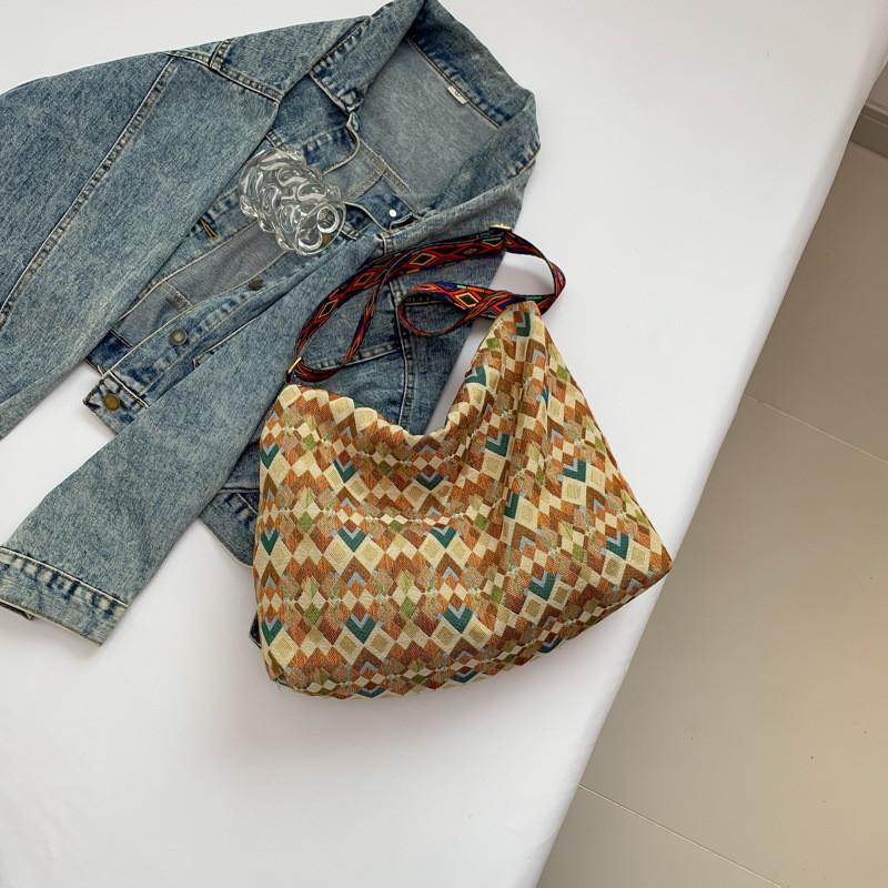 Трендовая холщовая сумка-тоут в уличном стиле, просторная и шикарная, летняя мода 2024 жёлтый