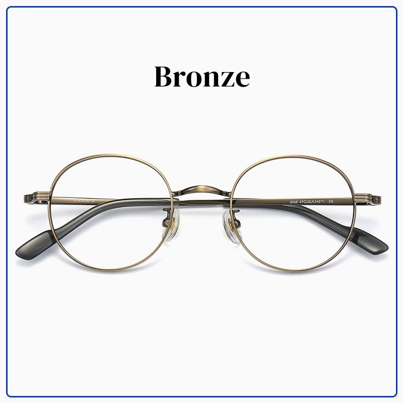 

Eyeglass Leg Insert Core Myopia Retro Round Alloying Metal Frame Anti Blue Light Photochromic Prescription Hyperopia Glasses Single Version&1.56&Anti Blue Ray бронзовый
