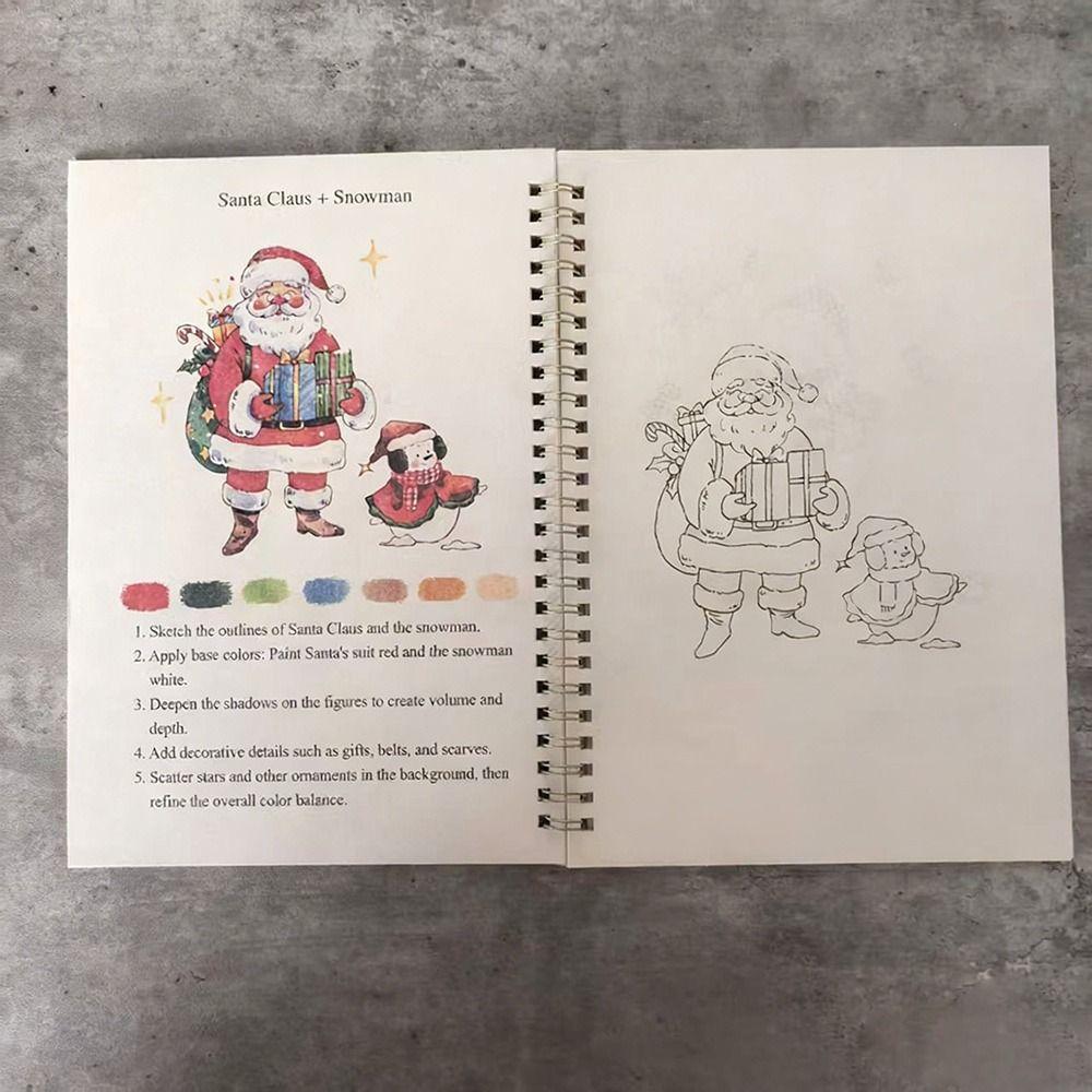 Christmas Watercolor Workbook Beginner-Friendly Art Learning Guide  Gift for Artists