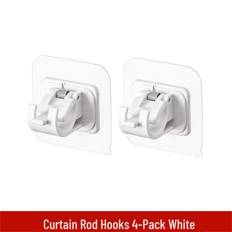 Telescopic Curtain Rod Adhesive Hook - Punch-Free Support for Shower, Towel, and Door Curtains