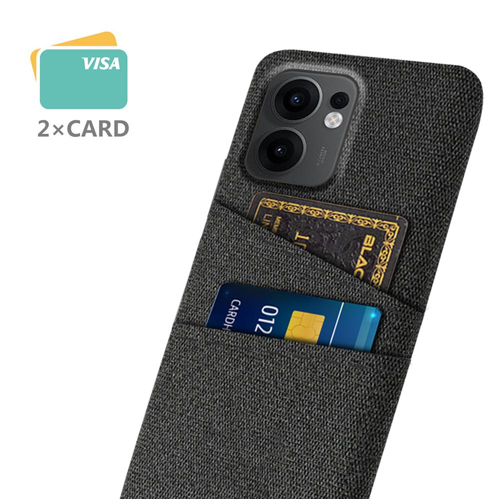 

For Oppo Reno13 F 5G Case Cloth+Hard PC Phone Cover with Dual Card Slots Brown