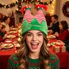 High Elasticity Christmas Caps for All Sizes Elf Hat, Soft Flannel Santa Cap with Pom Bell Colorful Themed Hats Costumes Adults Kids, Stretchy Holiday