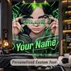 Personalisierte Wandtapisserie, Billie Eilish Individuell Bedruckter Name, Stoff-Wandkunst für Innenraum-Hintergrund