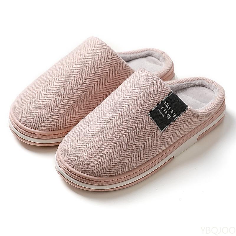 Fashion Large Sized Cotton Slippers for Home Use Anti Slip for Autumn Winter New Indoor Warm Simple Comfortable Cotton Slippers