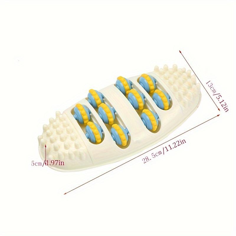 Deep Tissue Foot Massager - 4-Row Reflexology Roller with Blue & Yellow Nodes, Sturdy ABS Construction for Yoga, Fitness,Pain Relief & Muscle Recovery