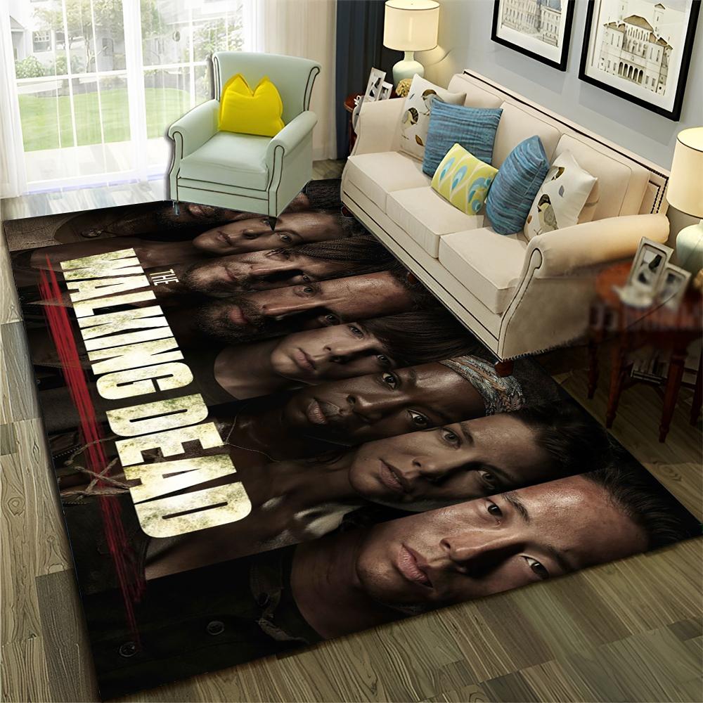TV Horror The Walking Dead TWD Tappeto per Casa Soggiorno Camera da Letto Divano Zerbino Decorazione, Tappeto Area Gioco Bambini Tappetino Antiscivolo