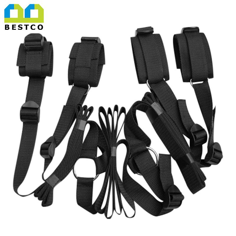 BESTCO 18+ Under Bed Restraints Wrist to Leg Cuffs Slave Fetish BDSM Bondage HandCuffs Adult Sex Toys For Couples Games
