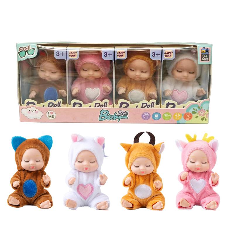 

Cross-border Sleep Simulation Rebirth Doll Girl Princess Sleeping Children Toy Gift Box Wholesale Bjd Mini Doll 18.5 зелёный/разноцветный